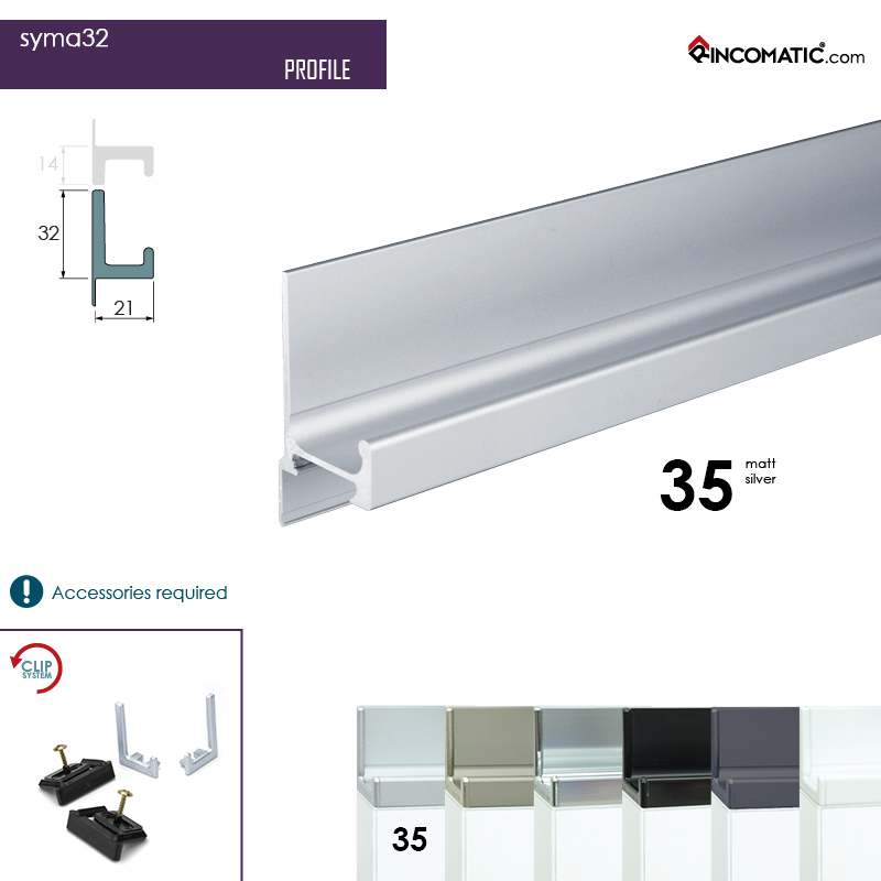 Syma32 Profile Handle Matt Silver 2670 mm (105 1/8 inches) – Imeca.com