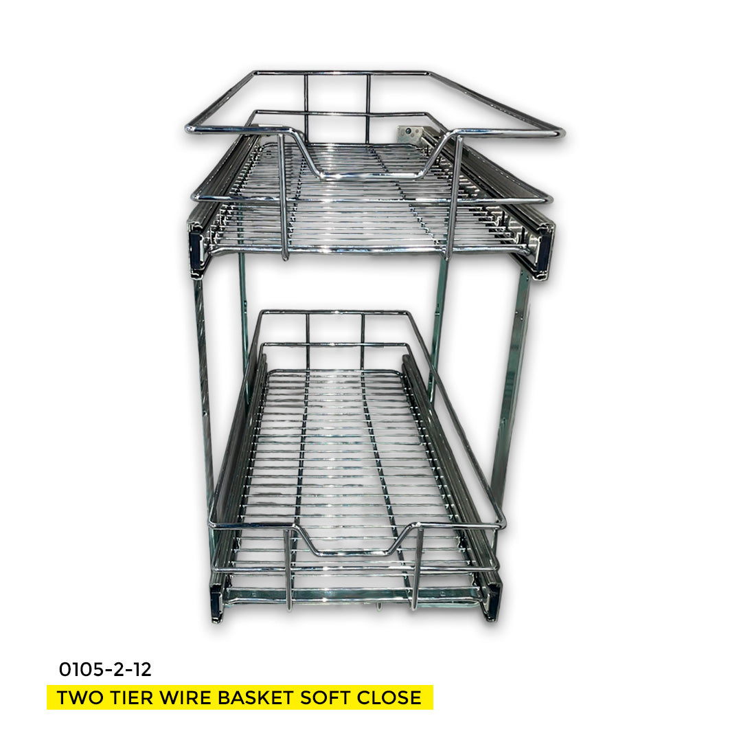 15'' TWO TIER WIRE BASKET SOFT CLOSE (H: 18 1/4" - W: 14 1/2" - D: 22")
