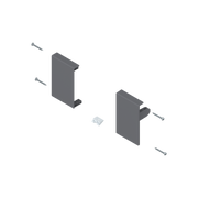 TANDEMBOX Interior front fixing bracket set (nylon) Ident R+L R7037 Dust Grey