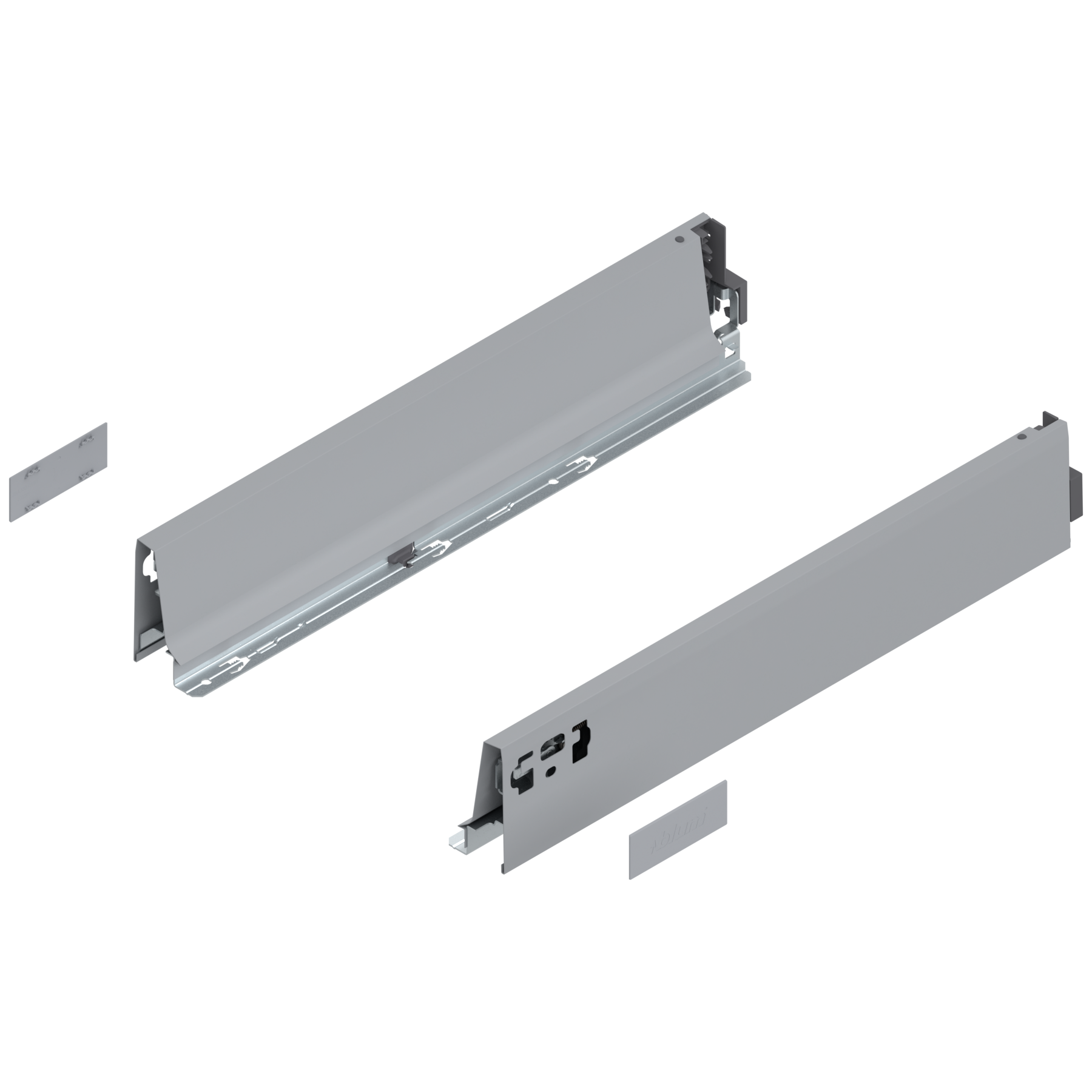 TANDEMBOX 378 M series (3-3/8'' medium side) - drawer profile Ident 18'' White Aluminum (Left) 20/Box