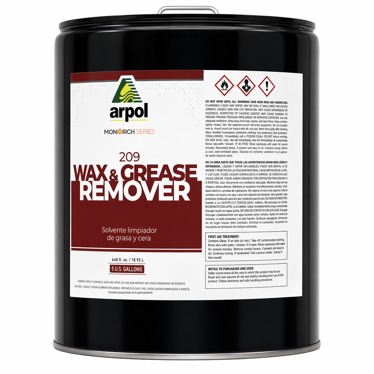 Wax & Grease Remover Arpol 209 5 Gal