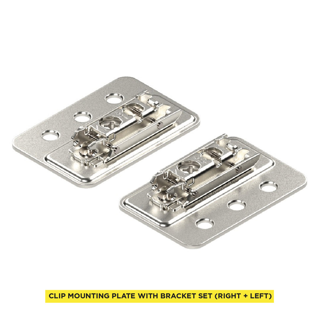 Aventos HF/HK-S Arm Assembly Adapter Plate for Large Overlay 5 Piece Doors, Right+Left, Nickel-Plated