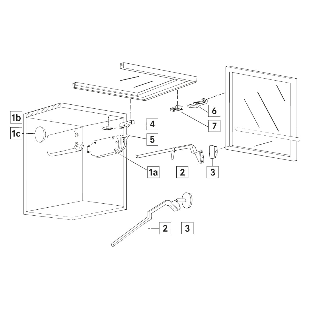 AVENTOS HF Arm assembly Nickel Cabinet range height 35" to 42"