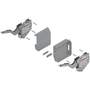 Aventos HK-S Stay Lift, Lift Mechanism (Set), PF=220-500 (With 2 Pieces), for Screwing On, Light Gray/Stainless Steel Brushed