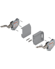 Aventos HK-S Stay Lift, Lift Mechanism (Set), PF=400-1000 (With 2 Pieces), for Screwing On, Light Gray/Stainless Steel Brushed