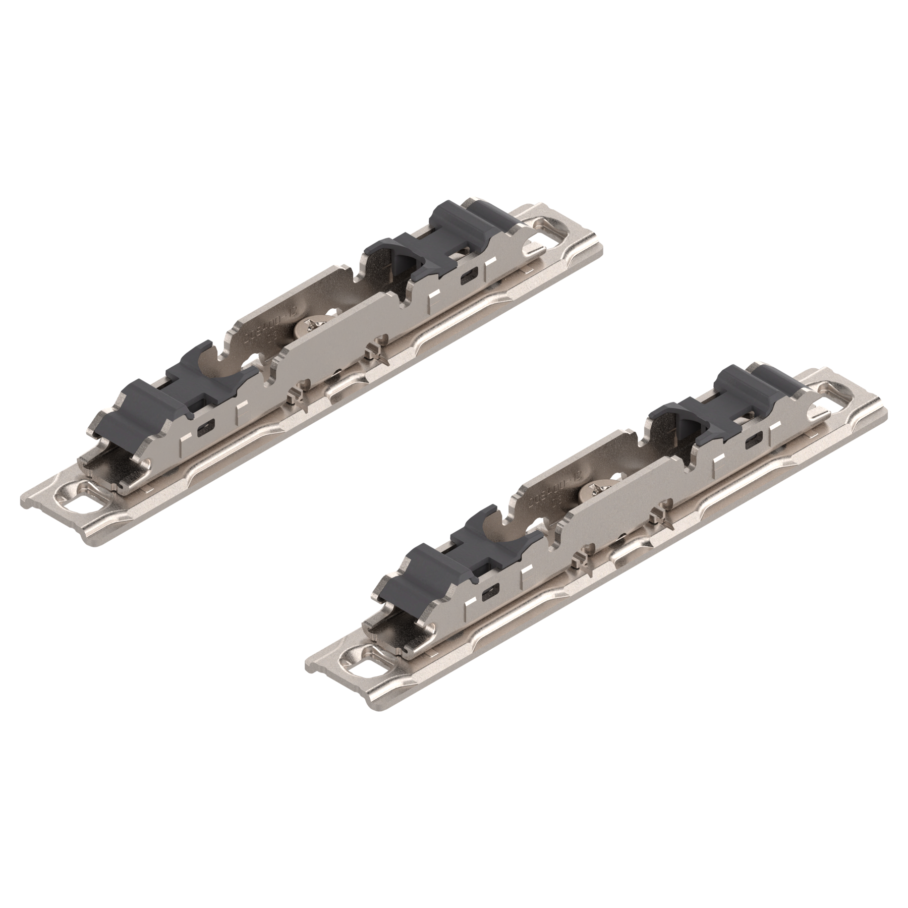 Aventos HS/HL/HK and HK Top Lift Systems, Arm Assembly Mounting Plate for Narrow Aluminum Frames, Screw-On, Nickel-Plated