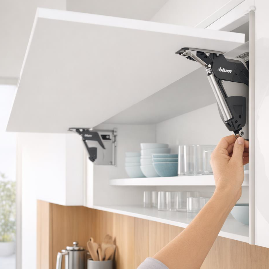 Aventos HS/HL/HK and HK Top Lift Systems, Arm Assembly Mounting Plate for Narrow Aluminum Frames, Screw-On, Nickel-Plated