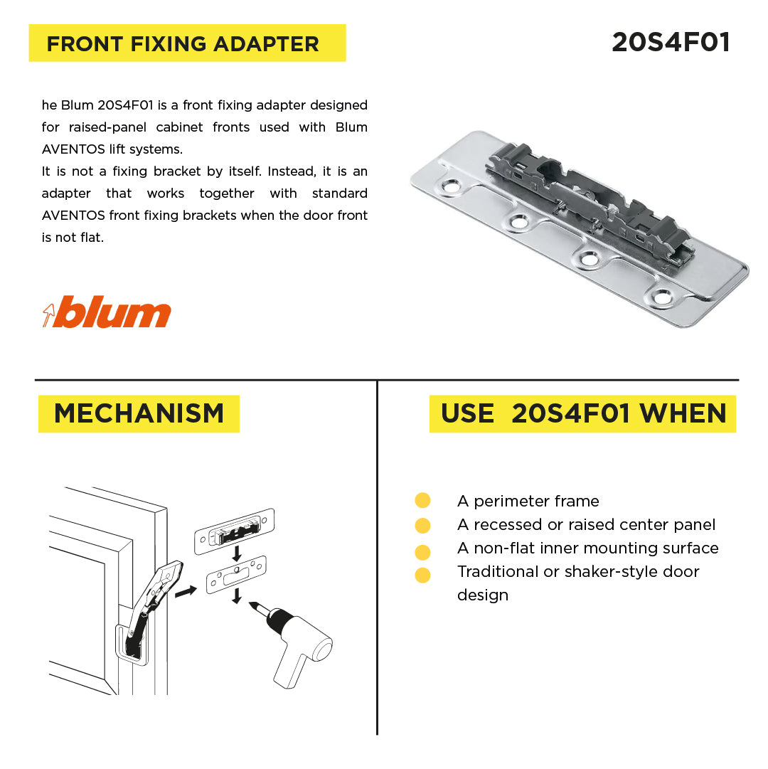 Aventos HS/HL/HK Arm Assembly Mounting Plate With Bracket Set, For Large Overlay 5-Piece Doors, Pair, Nickel-Plated