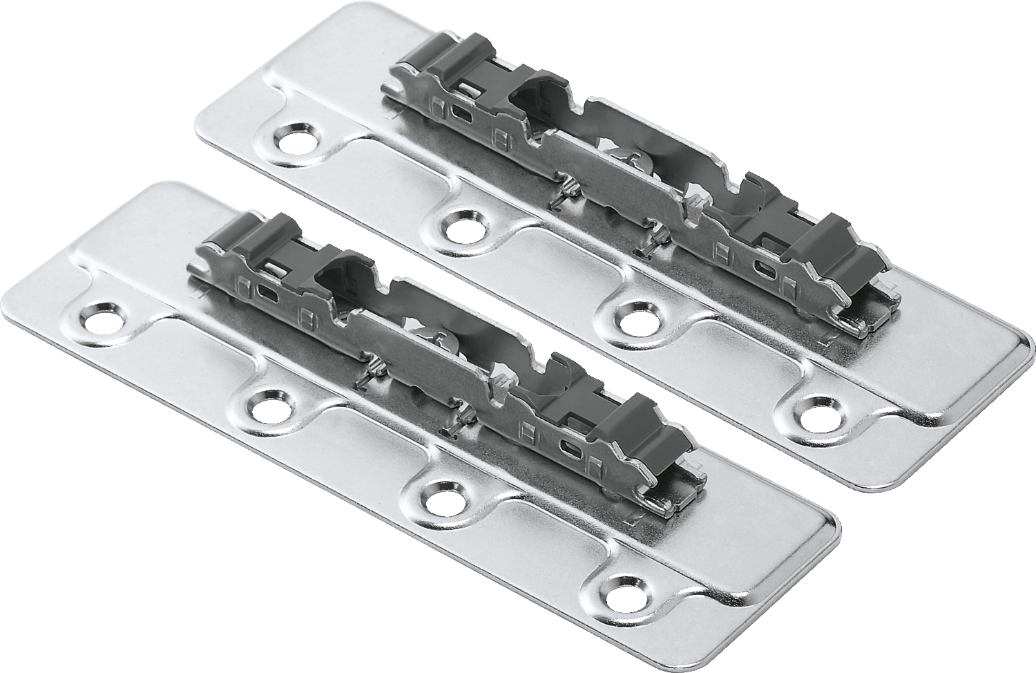 Aventos HS/HL/HK Arm Assembly Mounting Plate With Bracket Set, For Large Overlay 5-Piece Doors, Pair, Nickel-Plated