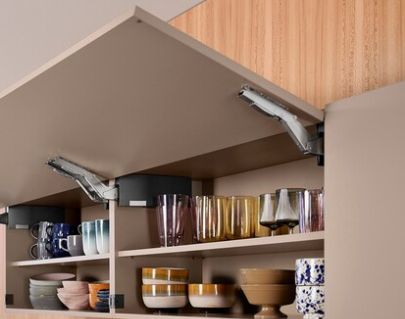 Cover Cap Set Aventos HF/Hs/HL Top, Plain, Right+Left, Printed, Silk White/Stainless Steel Brushed