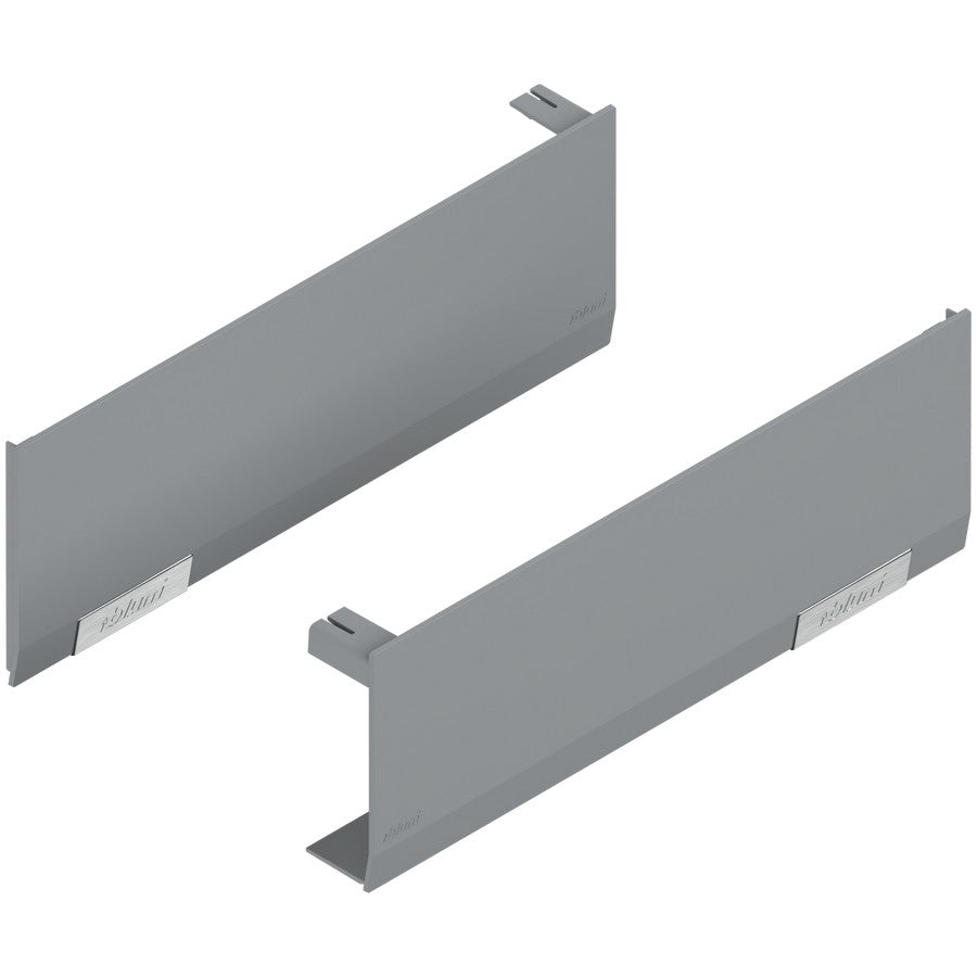Cover Cap Set Aventos HF/Hs/HL Top, Plain, Right+Left, Light Gray/Stainless Steel Brushed
