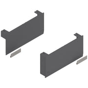 Aventos HK Top Stay Lift, Cover Cap Large, Plain, Right+Left, Deep Gray/Stainless Steel Brushed