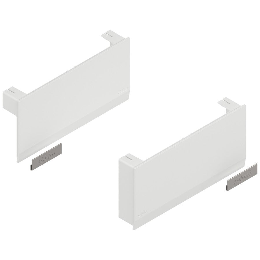 Aventos HK Top Stay Lift, Cover Cap Large, Plain, Right+Left, Silk White/Stainless Steel Brushed