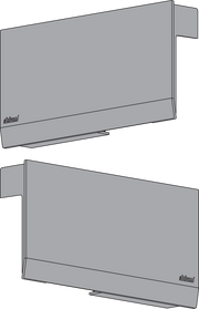 Aventos HK Top Stay Lift, Cover Cap Large, Plain, Right+Left, Light Gray/Stainless Steel Brushed