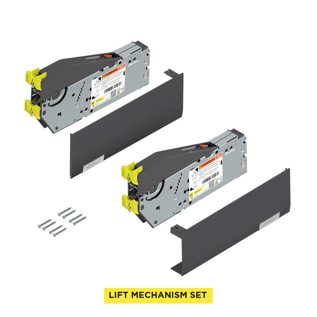 Aventos HL Top Lift Up, Lift Mechanism (Set), CH=300-389 mm (11-13/16" - 15-5/16"), for Screwing On, Suitable For SERVO-DRIVE, Zinc-Coated