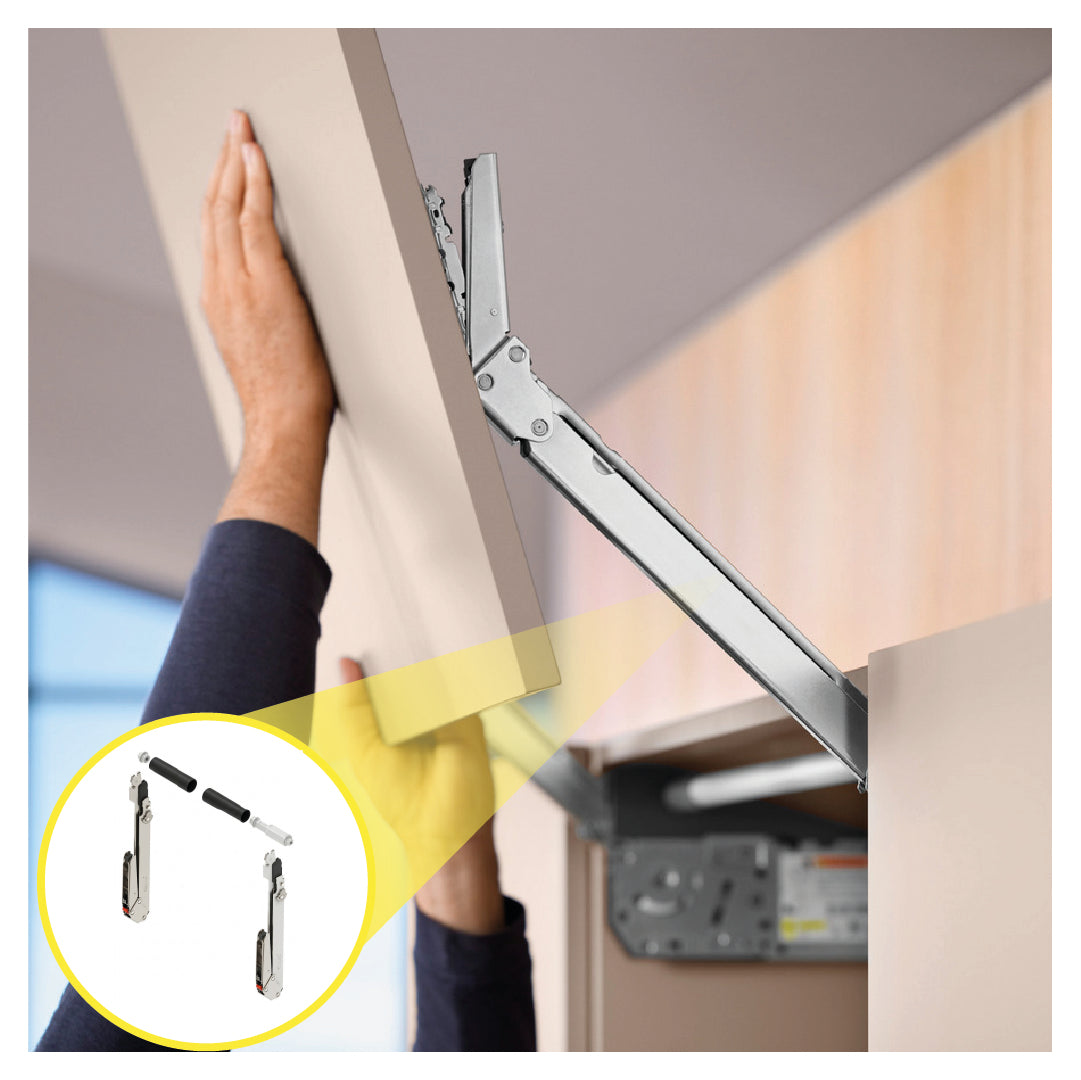Aventos HL Top Lift Up, Lever (Set), CH=300-340 mm (11-13/16" - 13-3/8"), Non-Handed, Nickel-Plated