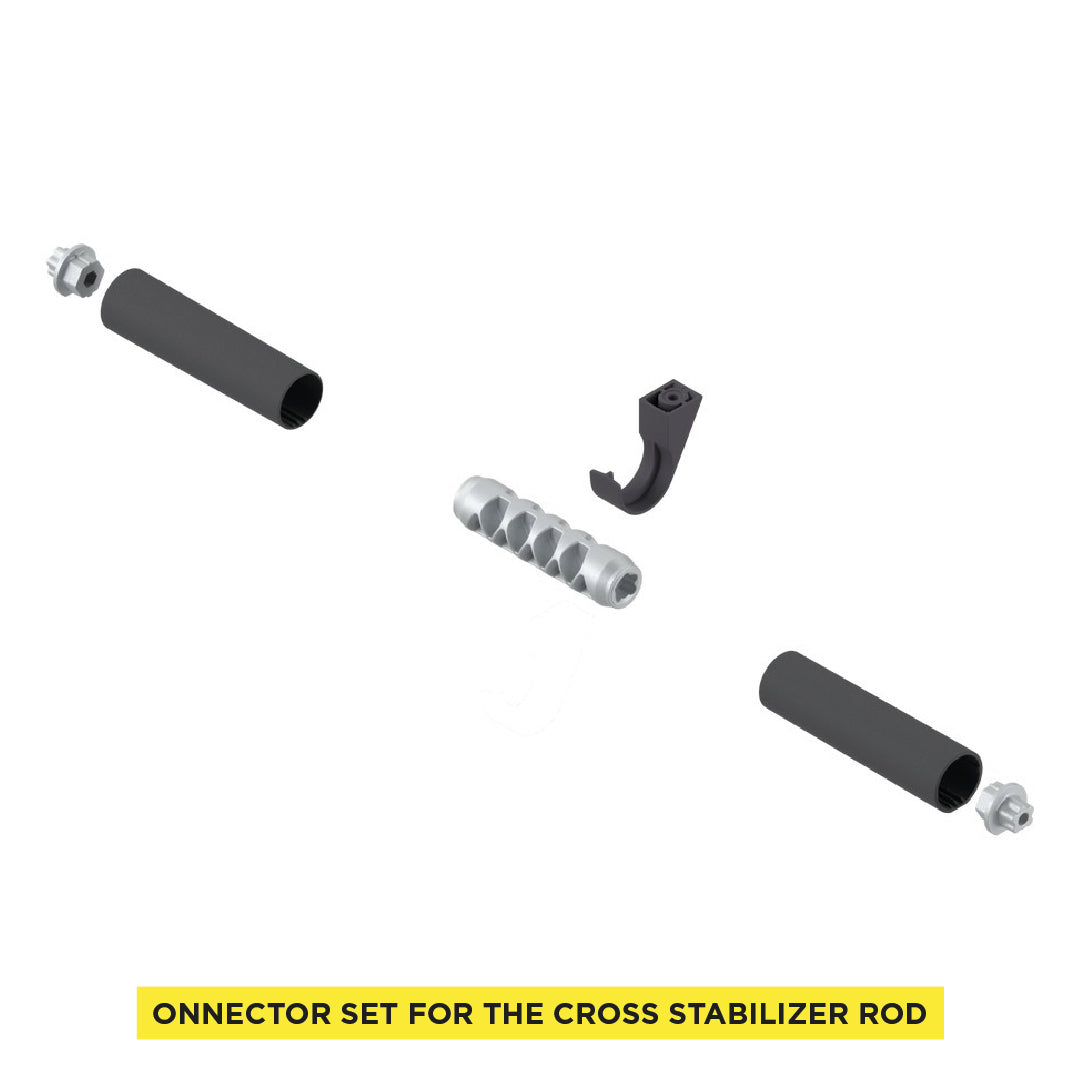 Aventos HL Top Lift Up, Connector Set for Cross Stabilizer Rod, Round, Length: 80 mm (3-5/32"), Deep Gray