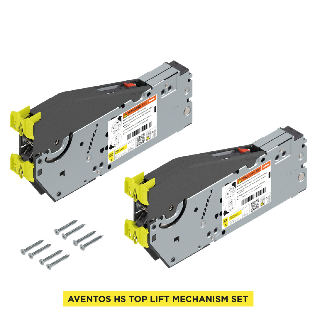 Aventos HS Top Up & Over Lift System, Lift Mechanism (Set), CH=650-800 mm (25-9/16" - 31-1/2"), for Screwing On, Suitable For SERVO-DRIVE, Zinc-Coated