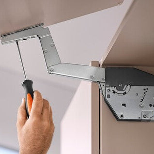 Aventos HS Top Up & Over Lift System, Lever (Set), CH=350-800 mm (13-3/4" - 31-1/2"), Non-Handed, Nickel-Plated