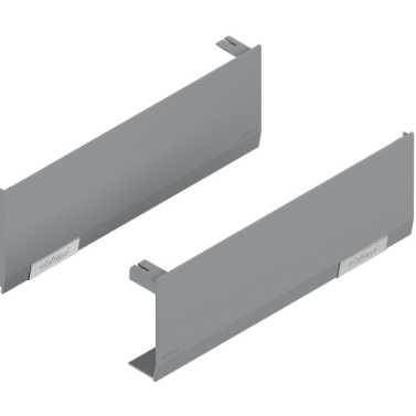 Cover cap set AVENTOS HF/HS/HL top, plain, right+left+Light gray/stainless steel brushed