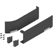 Cover Cap Set Aventos HF/Hs/HL Top, Plain, Right+Left, Suitable For SERVO-DRIVE, Deep Gray/Stainless Steel Brushed