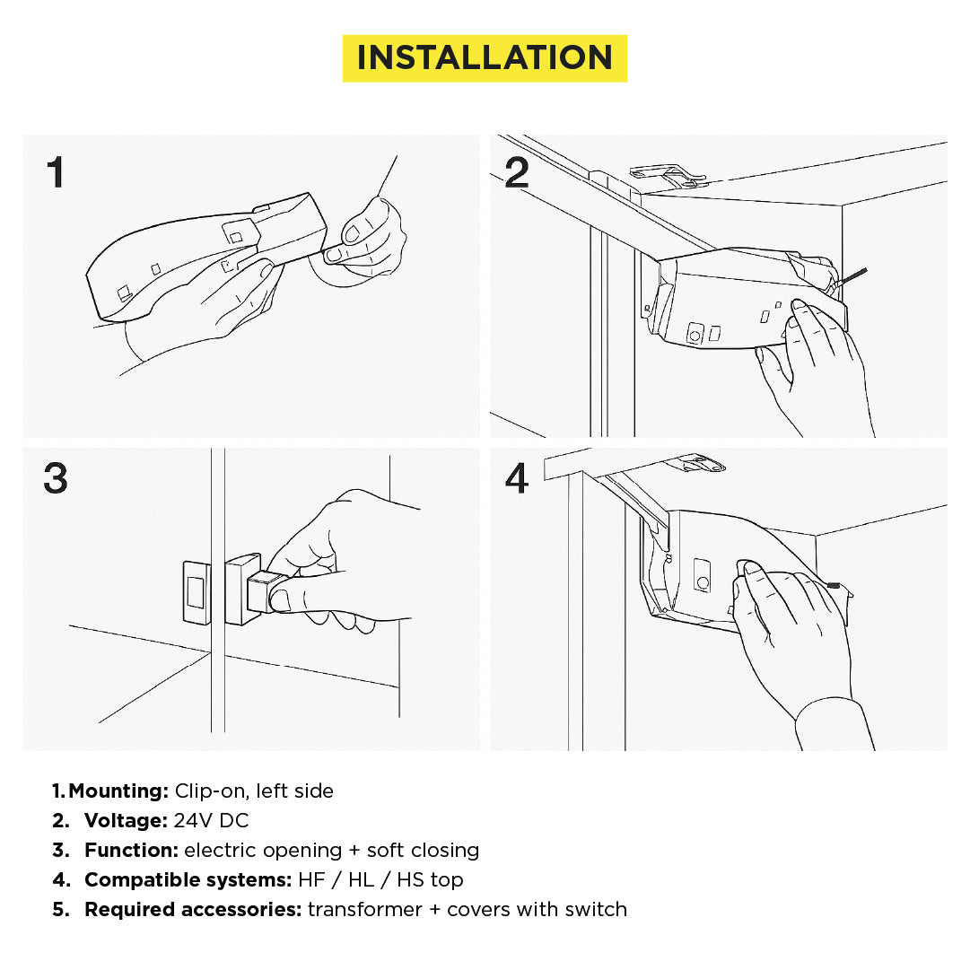 SERVO-DRIVE for Aventos Drive Unit, Aventos HK Top Stay Lift, Deep Gray