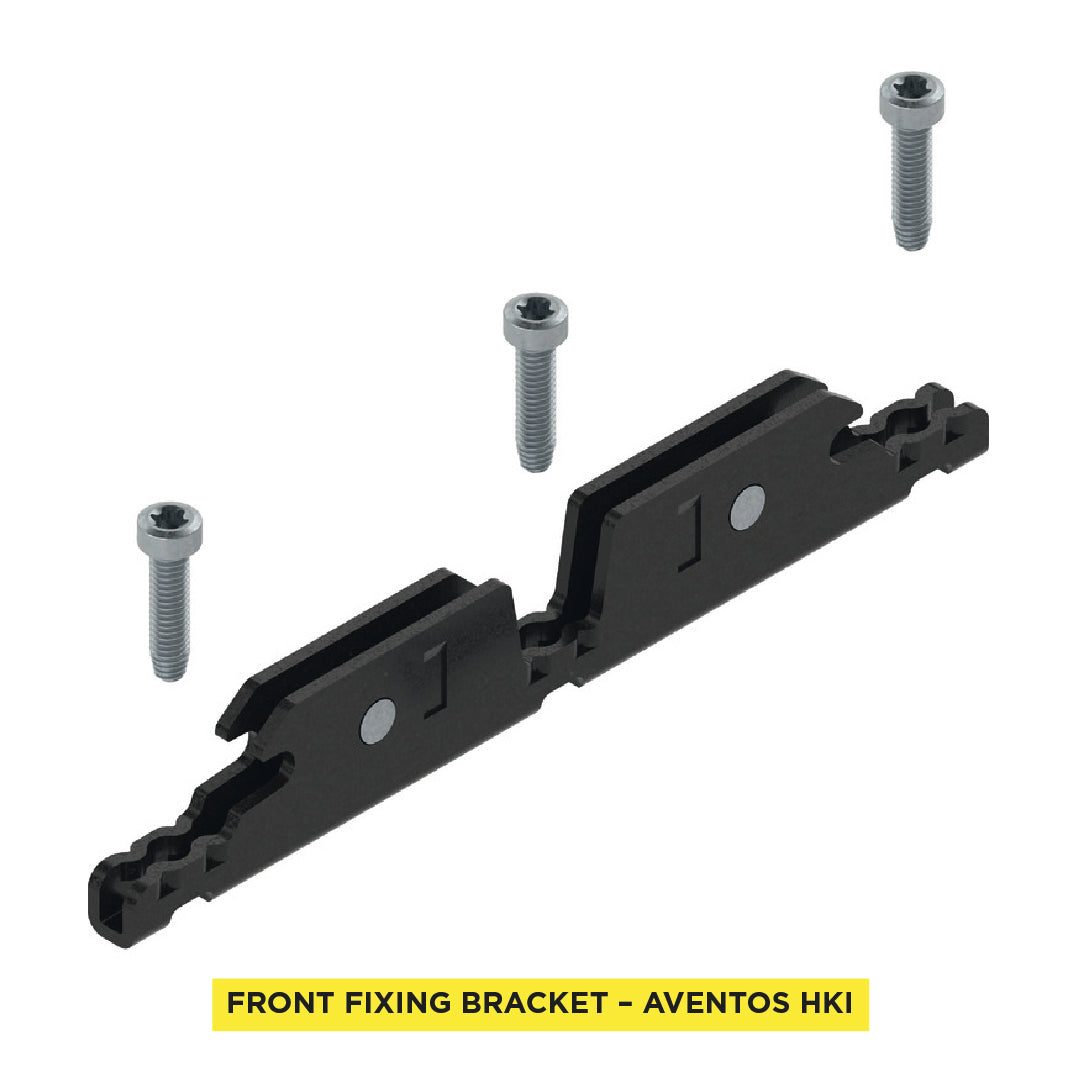 Aventos HKI, Front Fixing Bracket for Aluminum Frames, Screw-On, Onyx Black