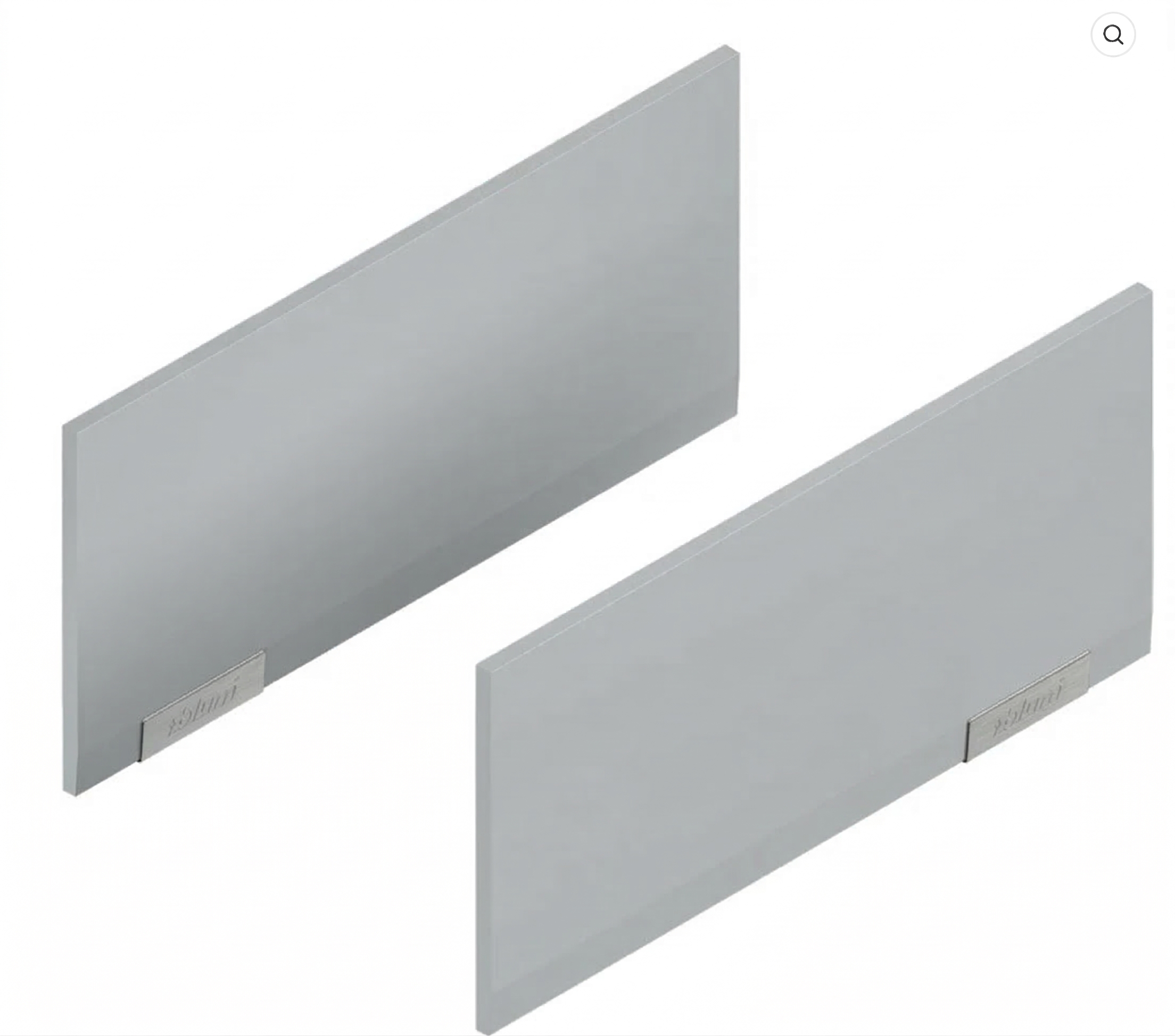 Aventos HKI, Lift Mechanism Cover Cap, Plain, Right+Left, Light Gray/Stainless Steel Brushed