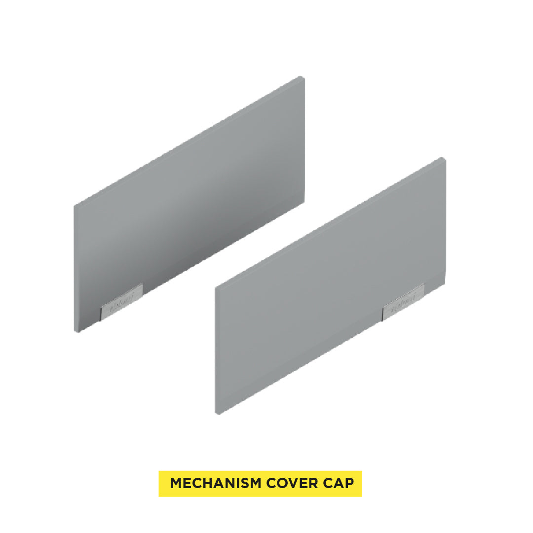 Aventos HKI, Lift Mechanism Cover Cap, Plain, Right+Left, Deep Gray/Stainless Steel Brushed