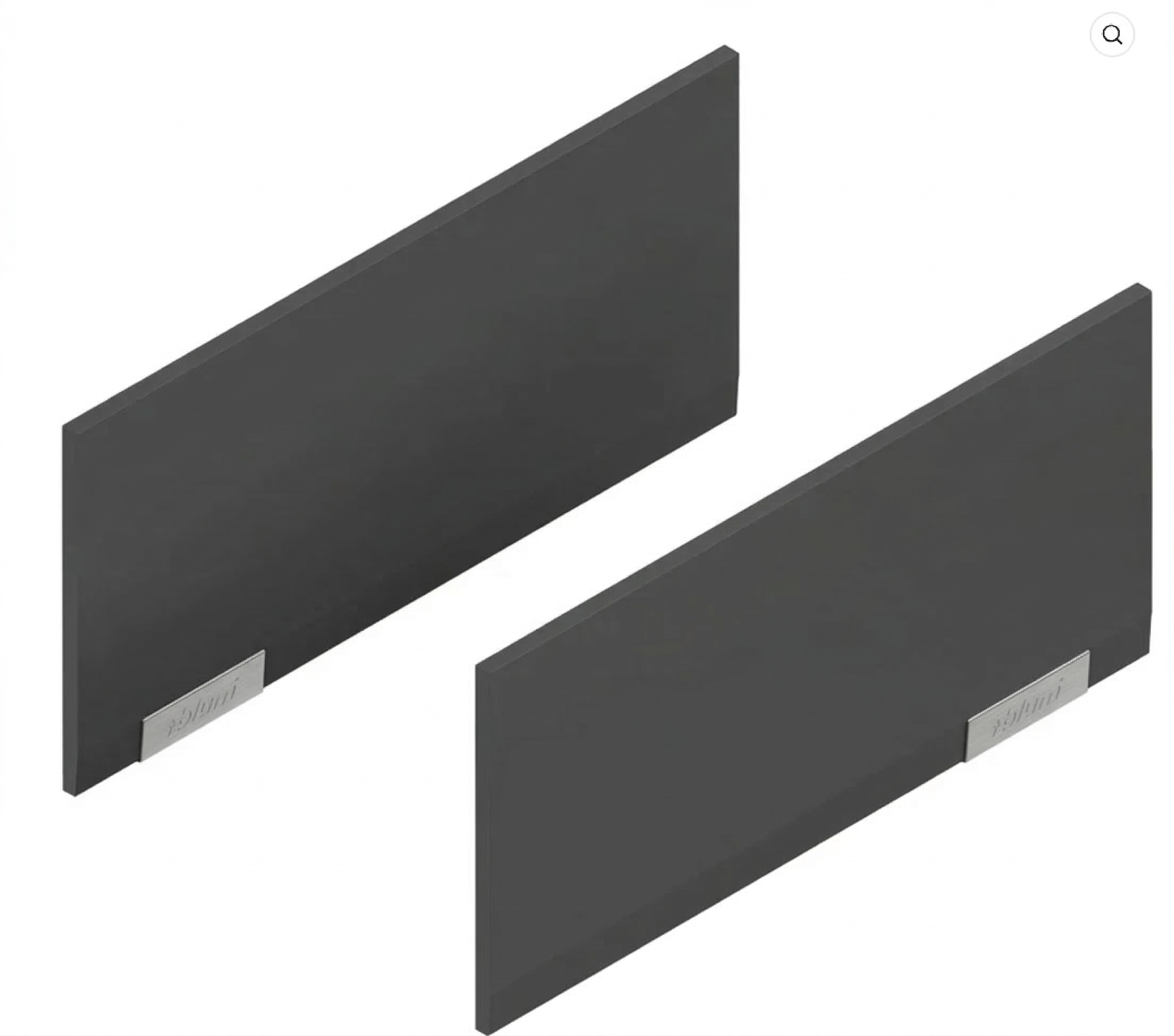 Aventos HKI, Lift Mechanism Cover Cap, Plain, Right+Left, Deep Gray/Stainless Steel Brushed