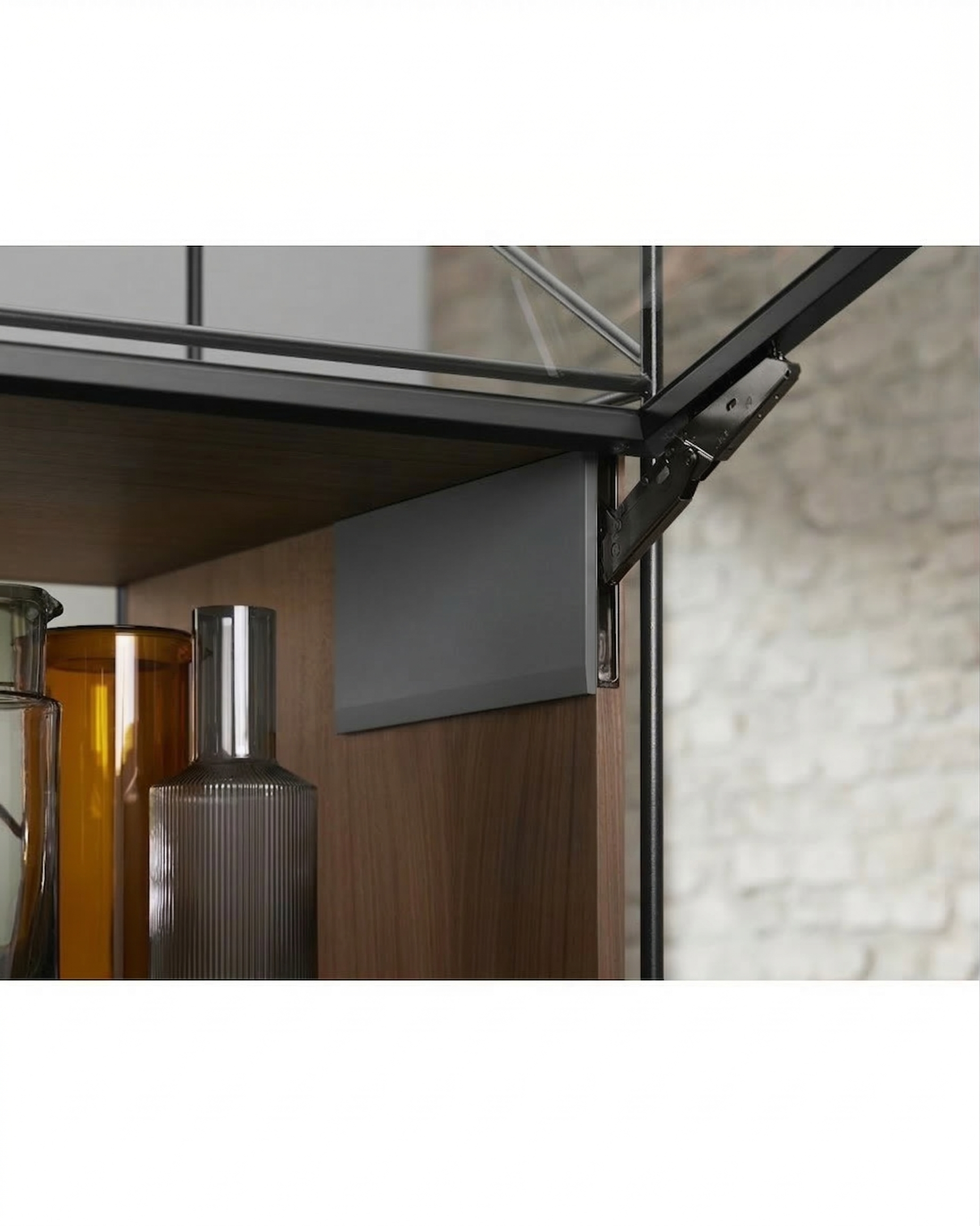 Aventos HKI, Lift Mechanism Cover Cap, Plain, Right+Left, Deep Gray/Stainless Steel Brushed