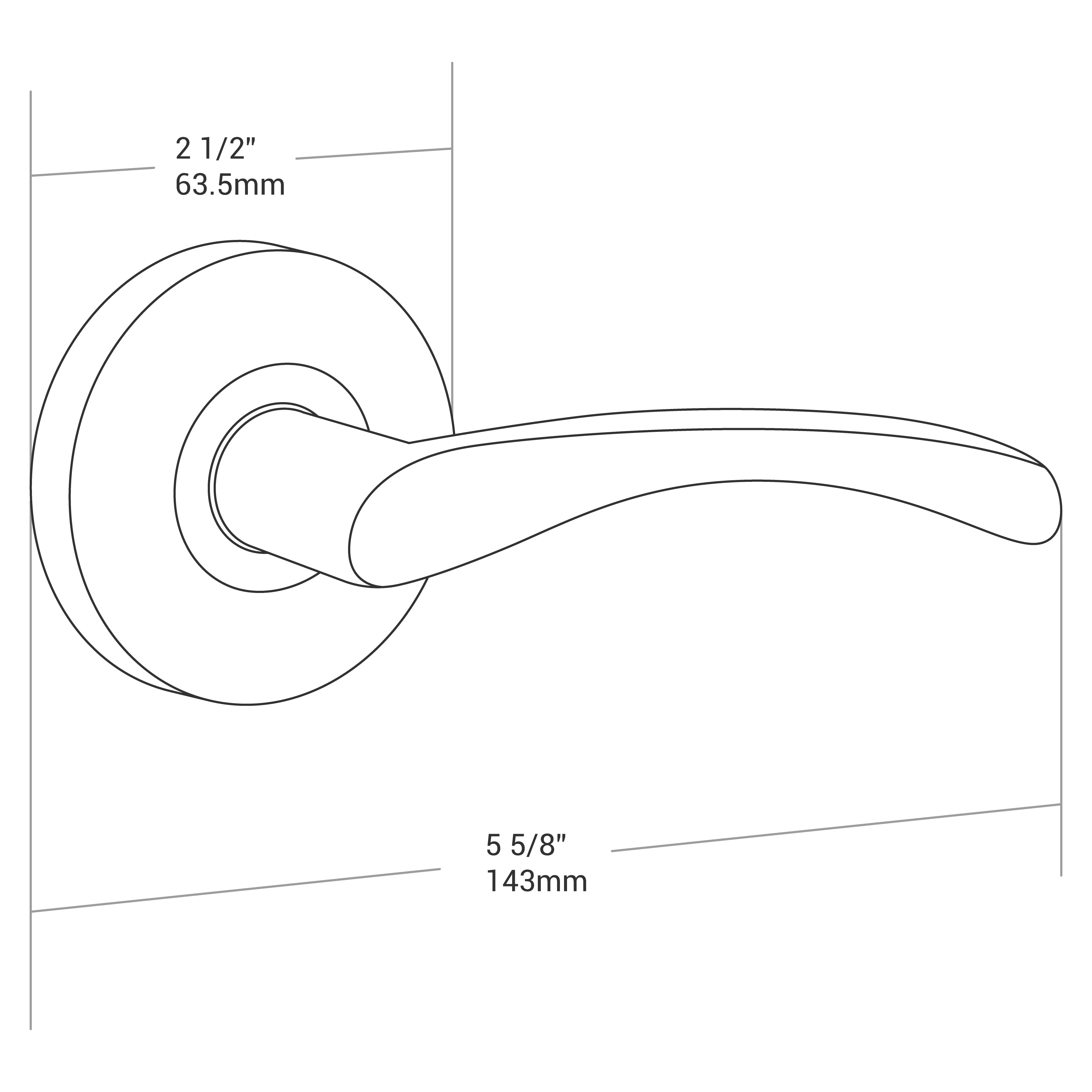 Door Lever Florence Passage Black Matte