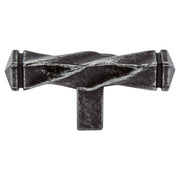 KNOB TWISTED T WEATHERED IRON 25/BOX