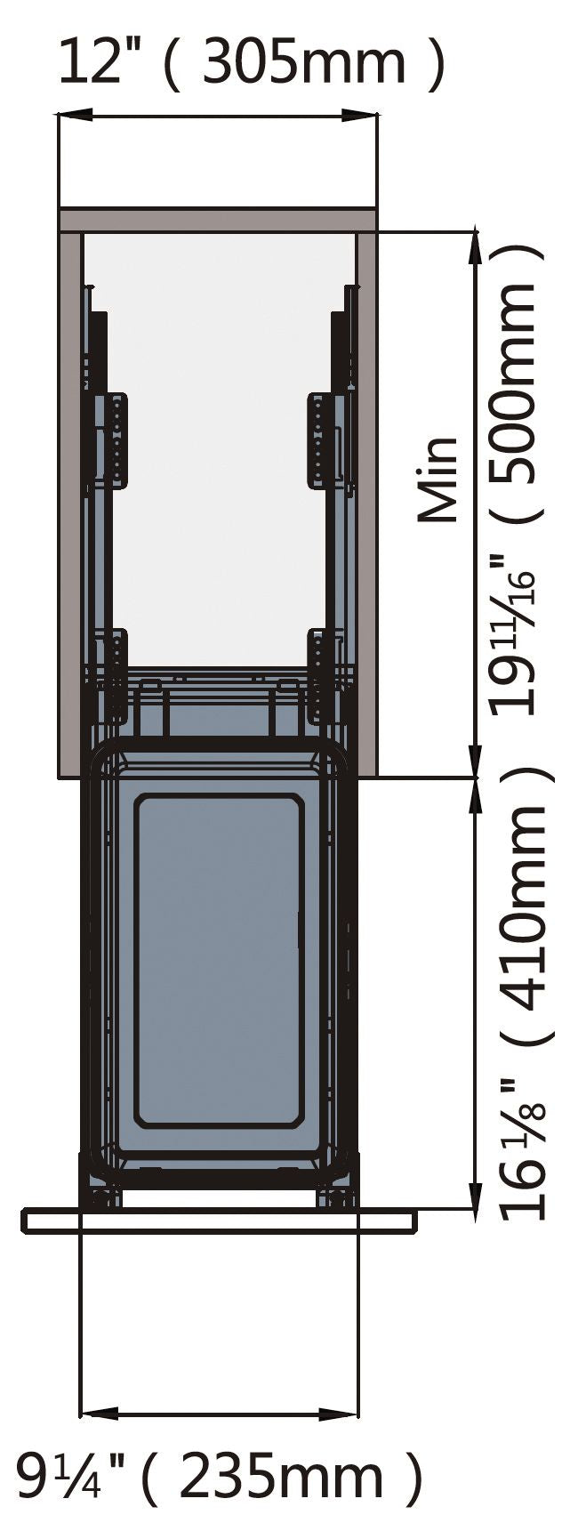 Single Waste Bin 1X28L Soft Close Black