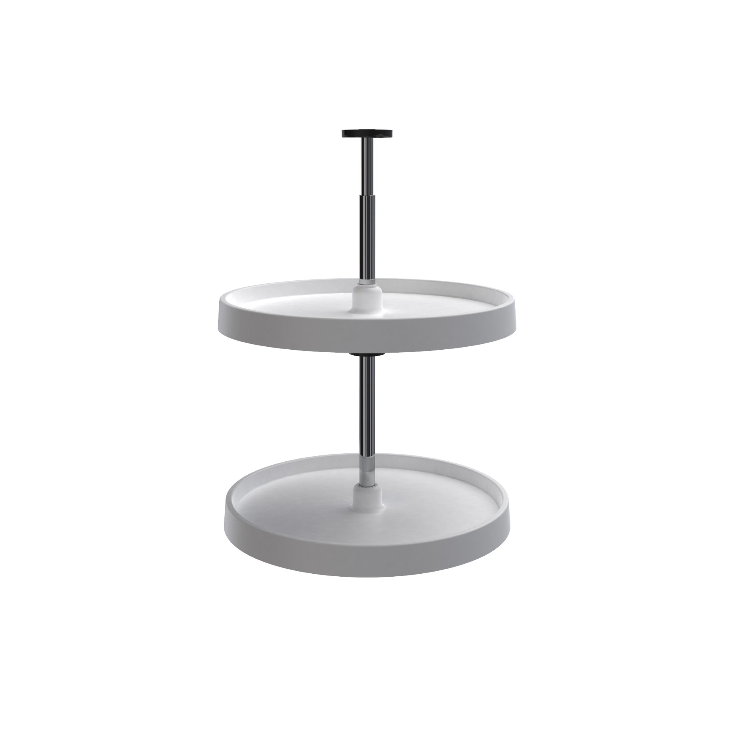 18 in White Polymer Full Cir Lazy Susans 2-Shelf White  18 in (457 mm) W x 18 in (457 mm) D x 26 in (660 mm) H