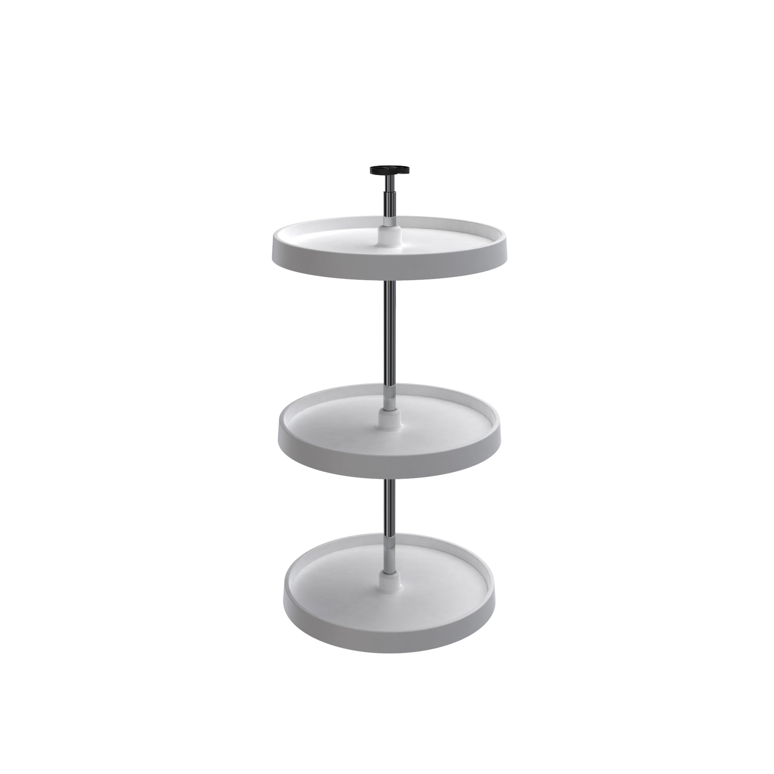 18 in White Polymer Full Cir Lazy Susans 3-Shelf White  18 in (457 mm) W x 18 in (457 mm) D x 31 in (787 mm) H