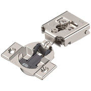 Blum COMPACT CLIP hinge 5/8", 105°, with spring, hinge cup: screw-on, Nickel-plated