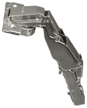 HINGE CLIP-ON, 165 DEGREE, FULL OVERLAY, SOFT CLOSING, CAM AJUSTABLE, STEEL NICKEL-PLATED