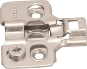 CLIP MOUNTING PLATE, CAM AJUSTABLE, FOR WOODSCREWS, STEEL, NICKEL-PLATED