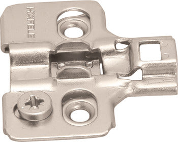 CLIP MOUNTING PLATE, CAM AJUSTABLE, FOR WOODSCREWS, STEEL, NICKEL-PLATED