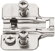 CLIP MOUNTING PLATE, CAM AJUSTABLE, WITH PRE-INSTALLED EUROSCREWS, STEEL, NICKEL-PLATED