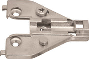 CLIP FACE FRAME MOUNTING PLATE, CAM AJUSTABLE, FOR WOODSCREWS, ZINC, NICKEL-PLATED