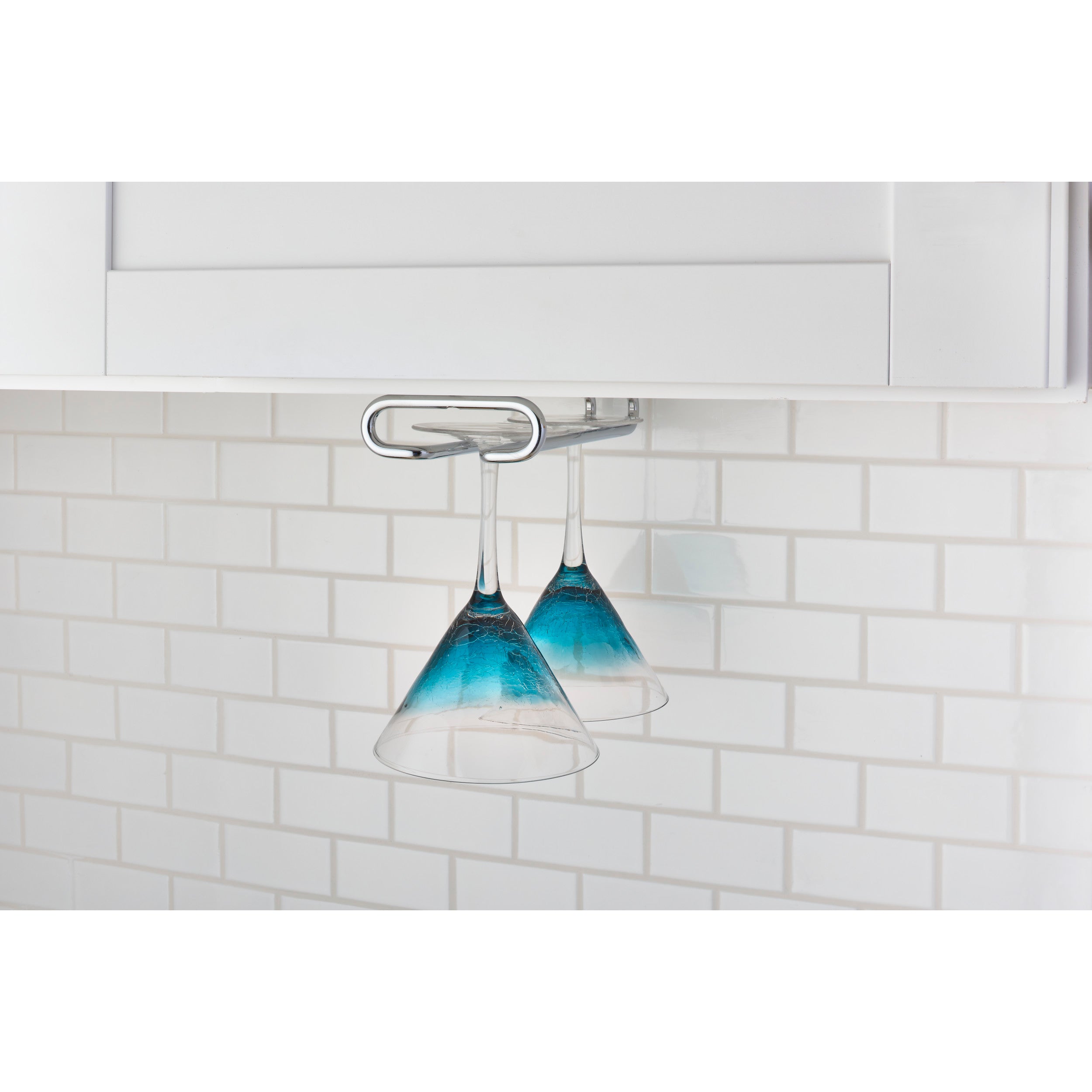 16 in Chrome Under Cabinet Stemware Holder Chrome  4.25 in (108 mm) W x 16 in (406 mm) D x 1.5 in (38 mm) H