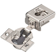 Blum COMPACT CLIP hinge 1", 110°, with spring, mounting plate: for screwing on, hinge cup: screw-on, Nickel-plated