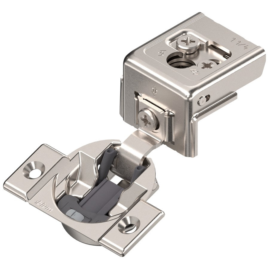 Blum COMPACT CLIP hinge 1-1/4", 110°, with spring, hinge cup: screw-on, Nickel-plated