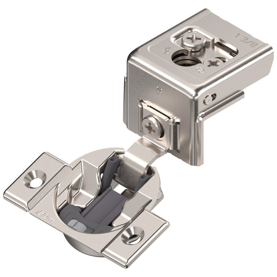 Blum COMPACT CLIP hinge 1-3/8", 110°, with spring, hinge cup: screw-on, Nickel-plated