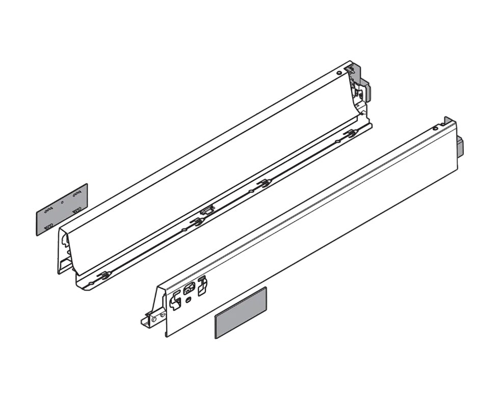 TANDEMBOX 378 N series (2-3/4'' narrow side) - drawer profile Ident 18'' White Aluminum