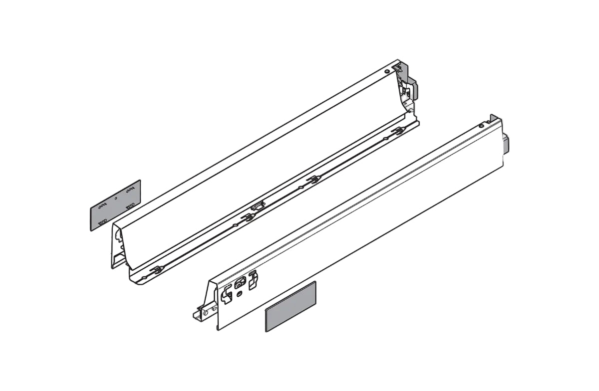 TANDEMBOX 378 N series (2-3/4'' narrow side) - drawer profile Ident 16'' White Aluminum