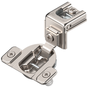 Blum COMPACT hinge 1-3/8", 107°, with spring, mounting plate: screws, hinge cup: press-in