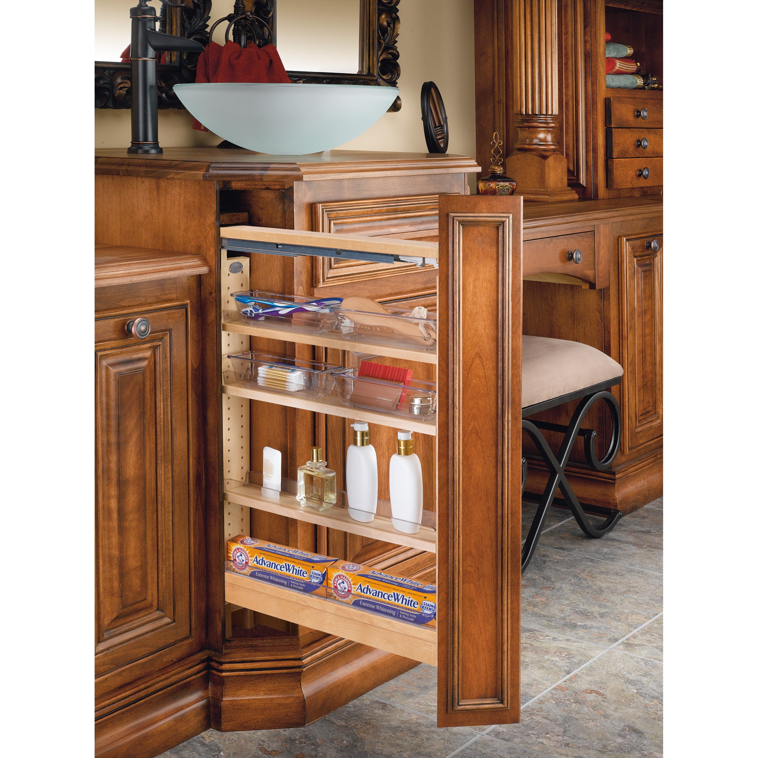 3 in Vanity Filler Pullout out Soft-Close Natural  3 in (76 mm) W x 19 in (483 mm) D x 26 in (660 mm) H